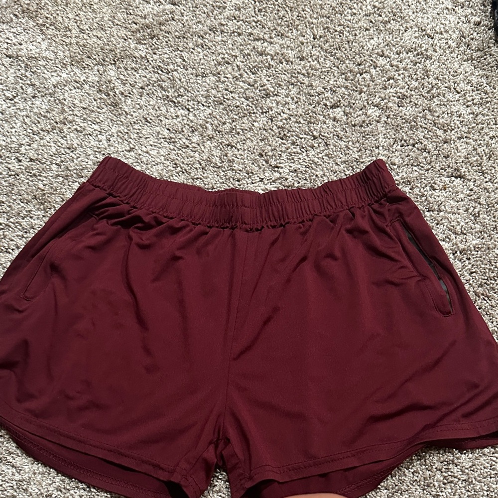 Women's Burgundy Athletic Shorts